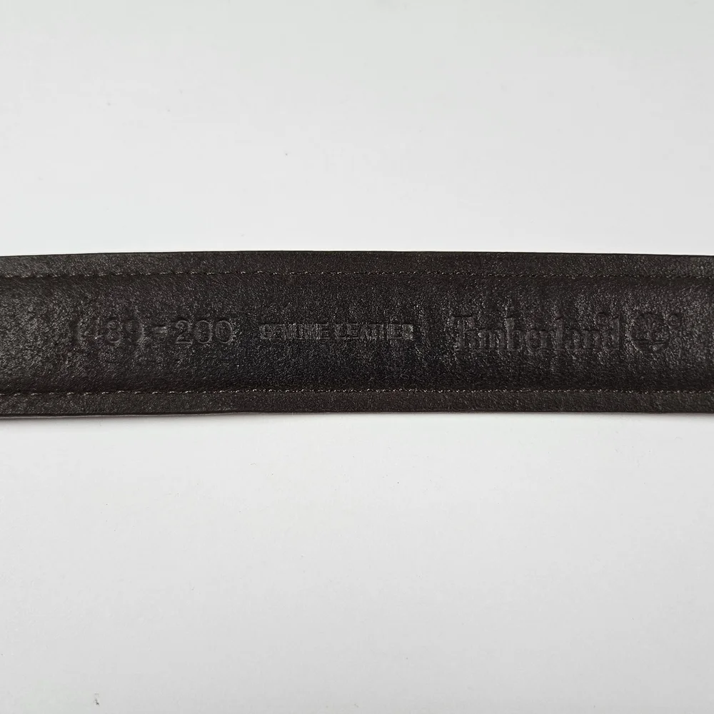 Timberland Brown Silver‎ Leather Logo Buckle MensBelt Accessories